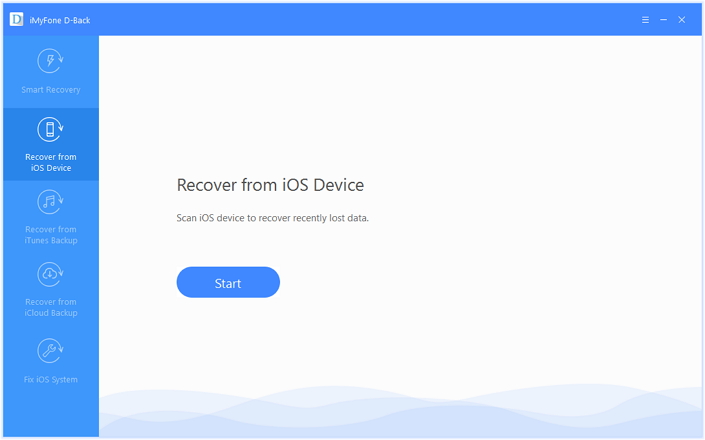 iphone data recovery main page