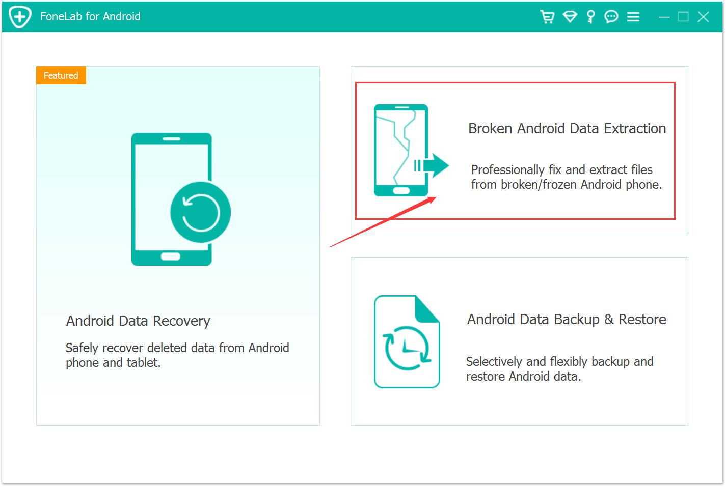 launch broken android data recovery/extraction