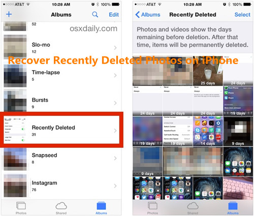 recover recently deleted pictures on iphone 7