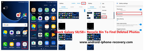 Restore Deleted Photos from Samsung Galaxy S8 Recycle Bin