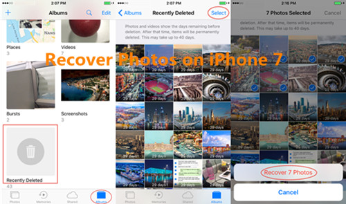 recover recently deleted photos on iPhone 7