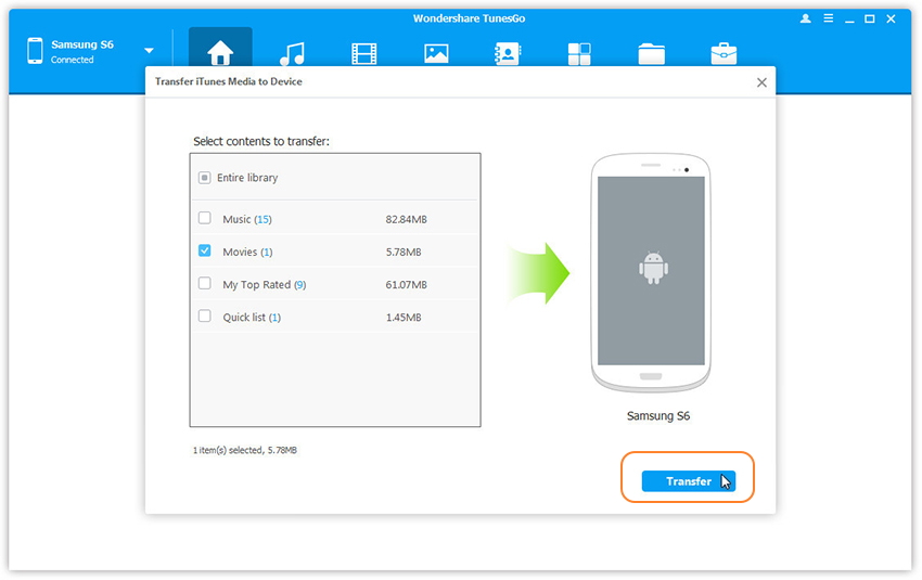 transfer iTunes videos to Samsung Galaxy Note phone
