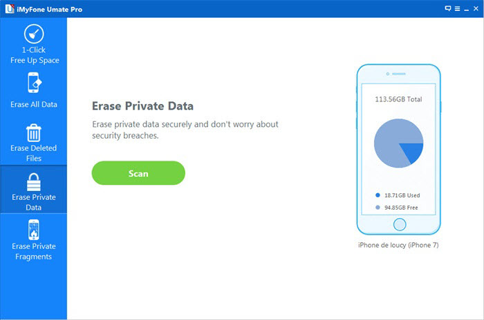 private data erasing mode