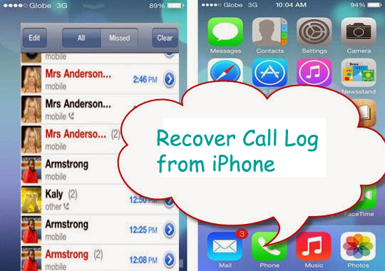 recover iPhone call logs