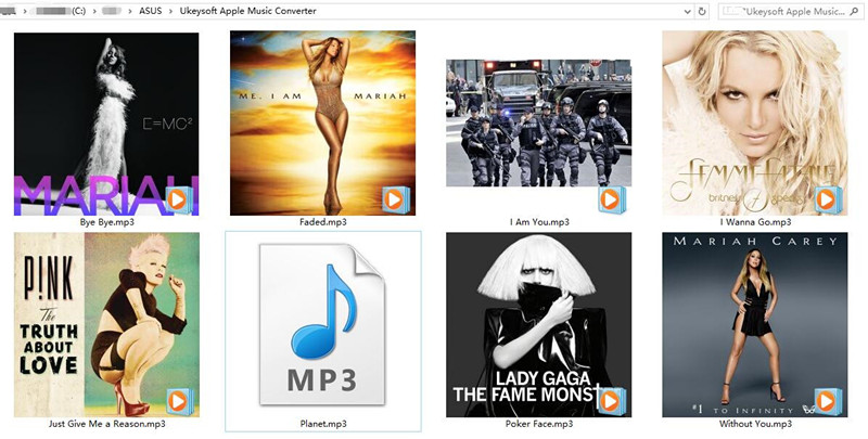 file the converted mp3 apple music files