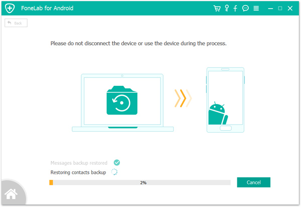 restore backup file to android