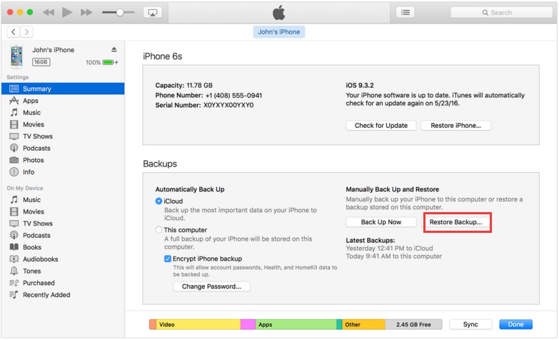 recover iphone data after restoring to factory settings