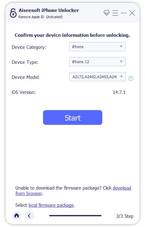 confirm device information