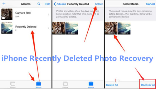 iphone недавно удалил восстановление фото