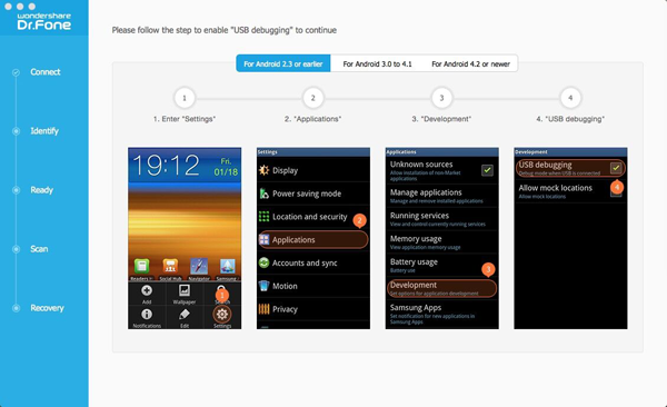 Wiederherstellen von SMS von Samsung Galaxy auf Mac