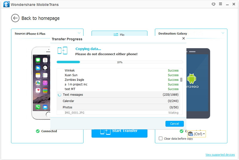 transfer sms from iPhone to Samsung Galaxy S6