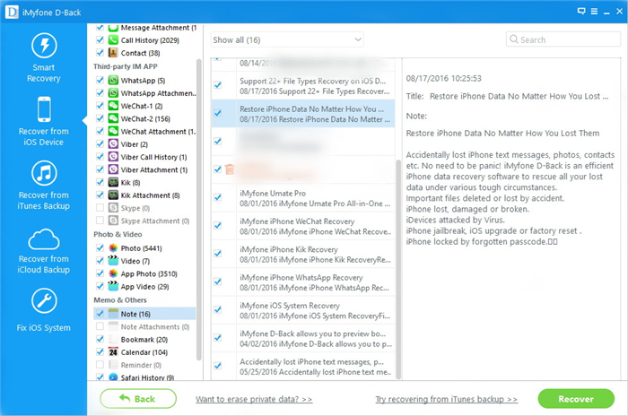 recover notes from iphone
