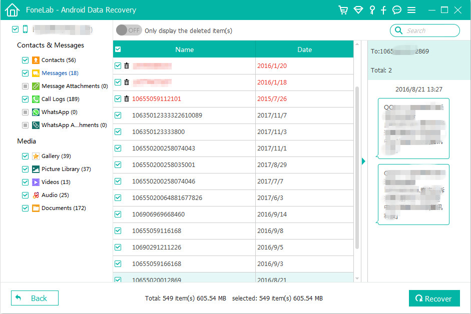 recover deleted data from Android phone