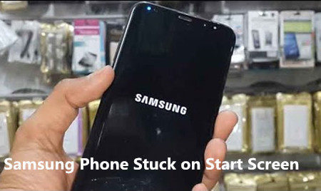 Samsung Galaxy S8 pegado en el logotipo de Samsung