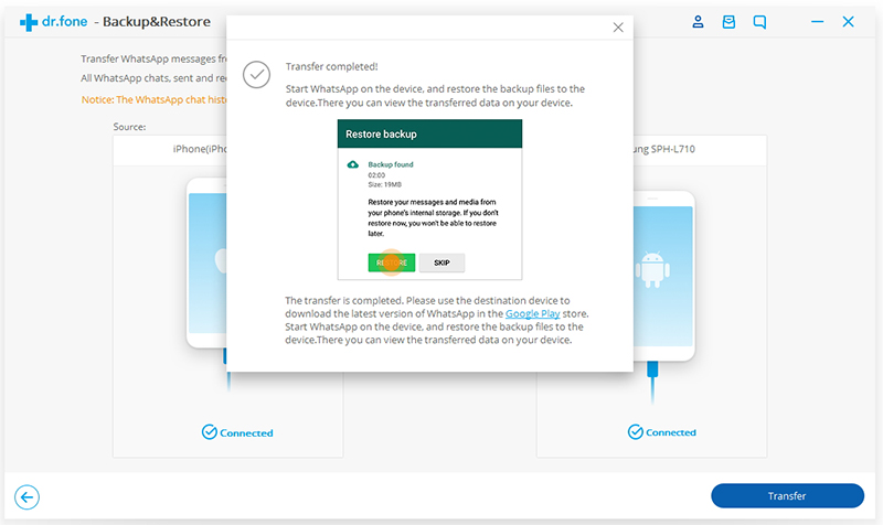 transfer whatsapp data from iPhone to Samsung