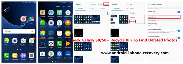 Restaurar fotos eliminadas de la papelera de reciclaje Samsung Galaxy S8