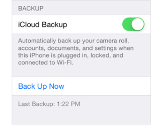 copia de seguridad de los datos del iPhone a iCloud