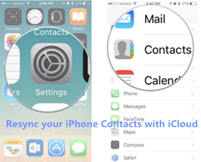 повторно синхронизировать ваши контакты iPhone с iCloud