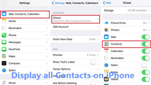 Display all Contacts on iPhone 7