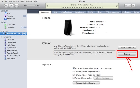 Iphone resetten via itunes