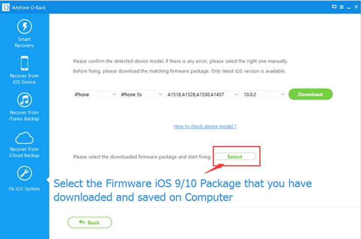 faça o download do pacote de firmware ios