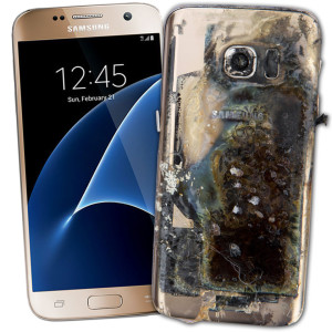 samsung galaxy s7 fire burning