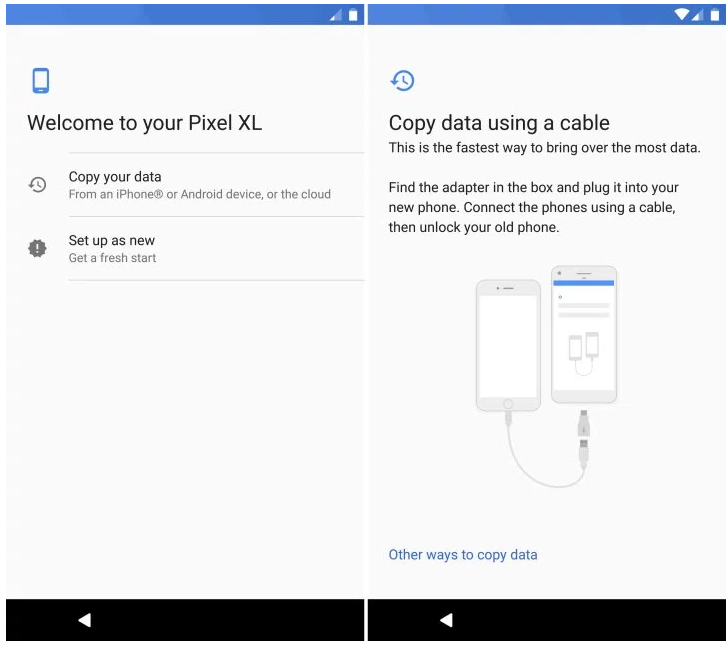 transfer data to Google Pixel Phone