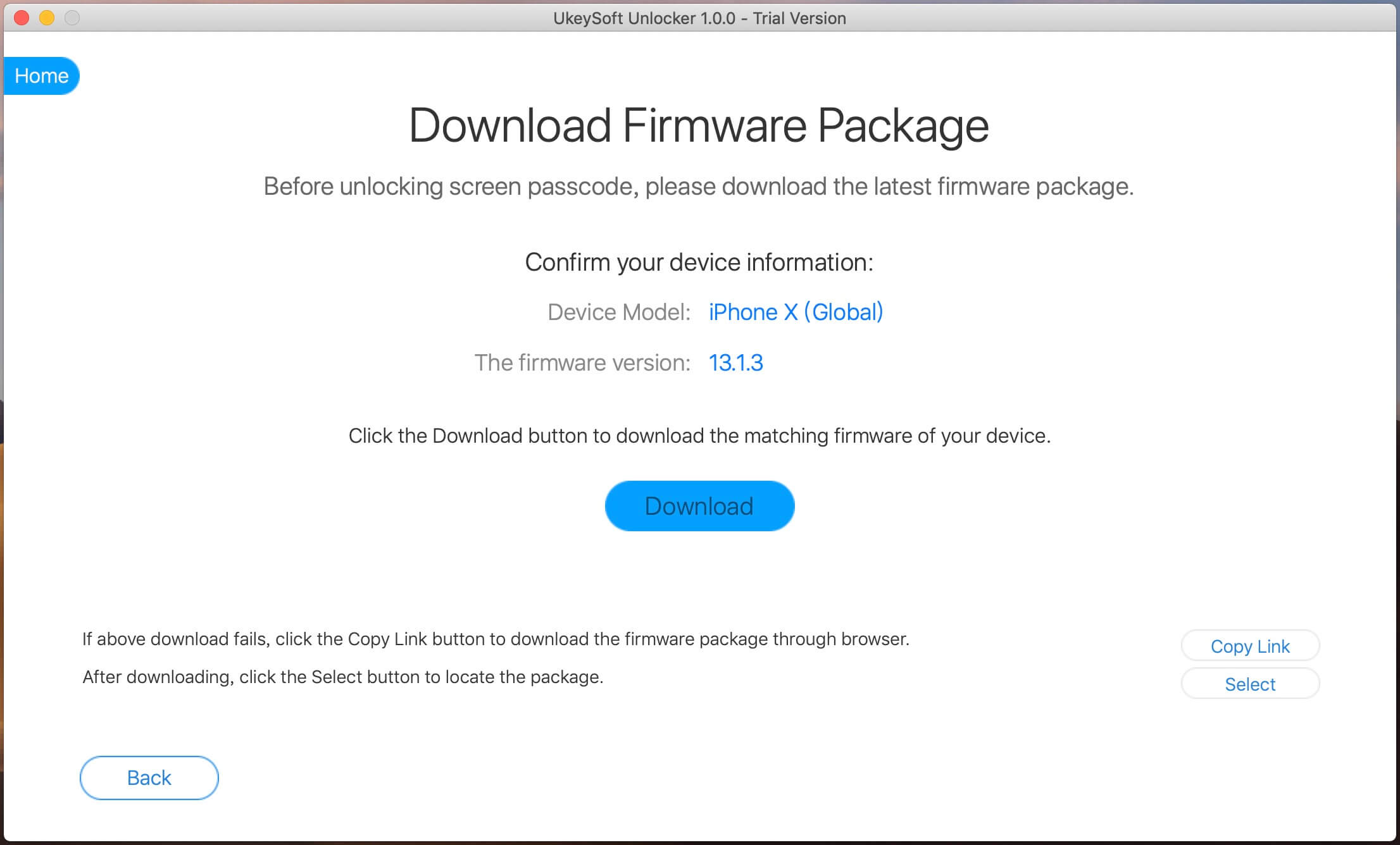 detect iPhone version and download ipsw file