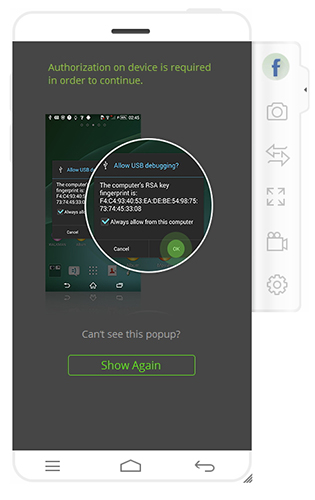 Android permite la depuración de usb