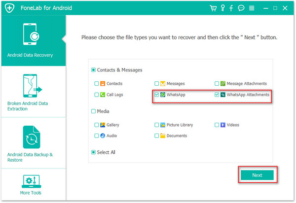 choose WhatsApp to scan