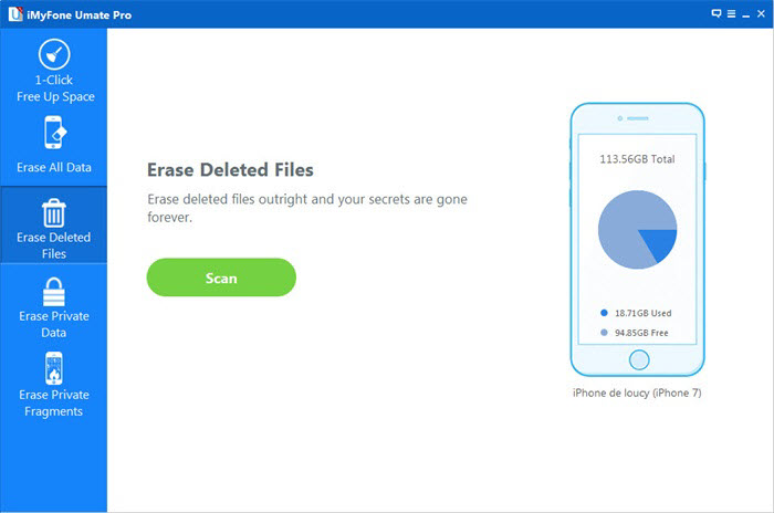 erase deleted iphone data mode