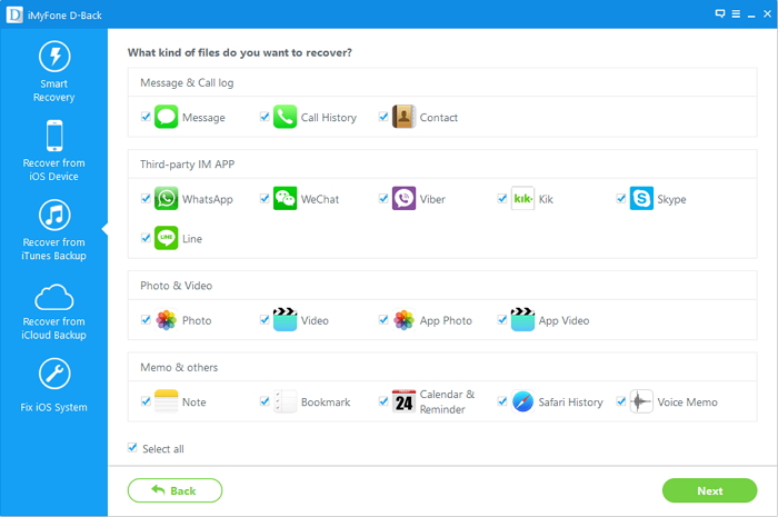 scan data from itunes backup