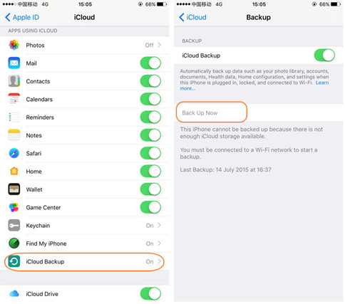 backup iphone contacts icloud
