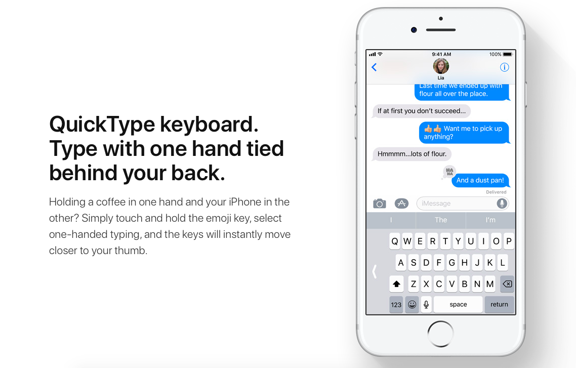 one to to type in ios 11