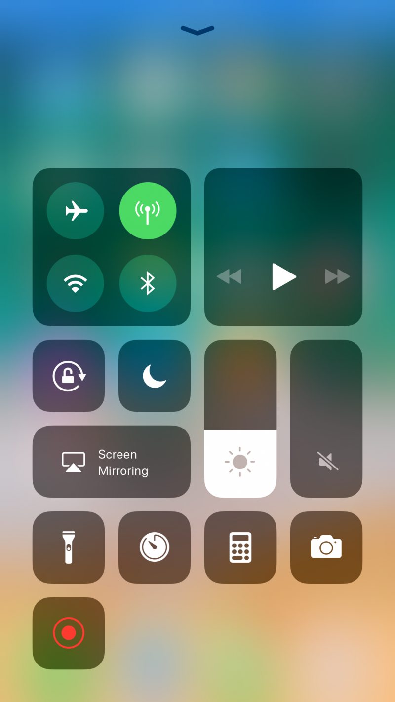 ios 11 control center screen recording