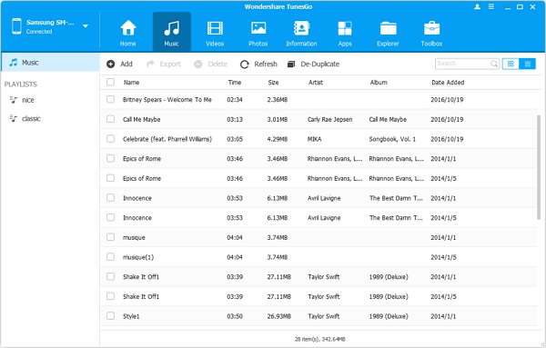 transfer music to transfer