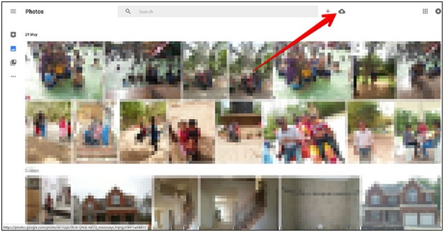 click the upload icon