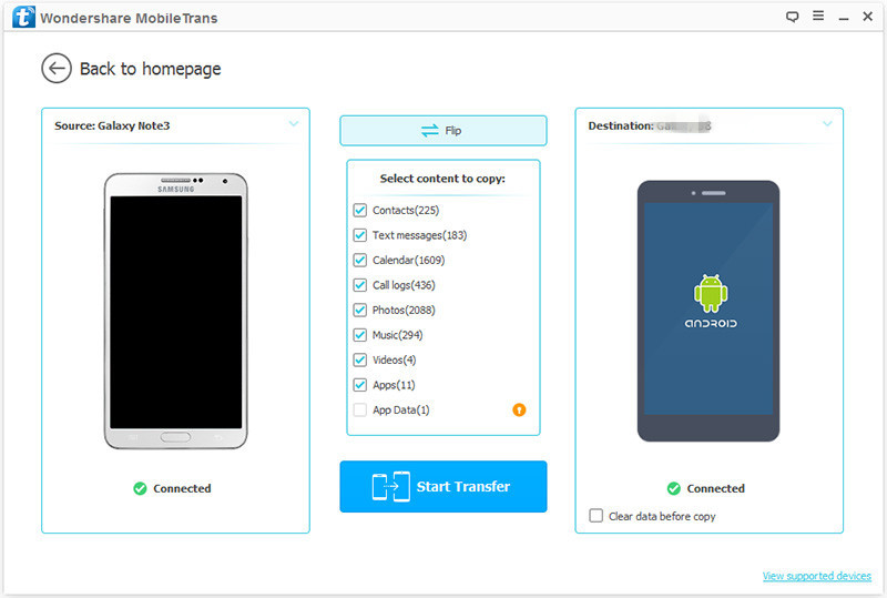 select file to transfer