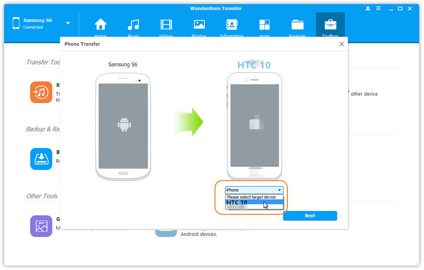 transfer music to htc