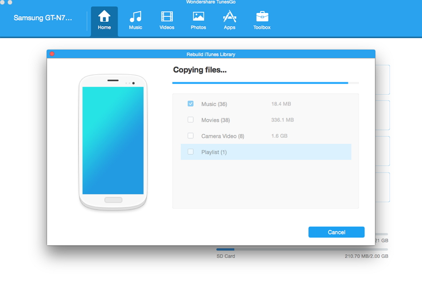 transfer android music to itunes