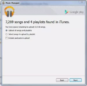 upload itunes songs to google play