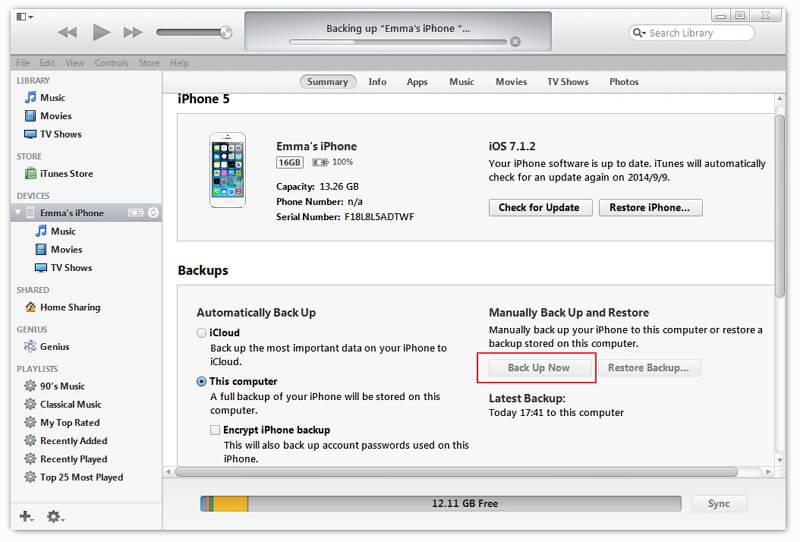 itunes backup