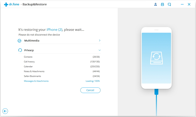 restore backup to iphone x
