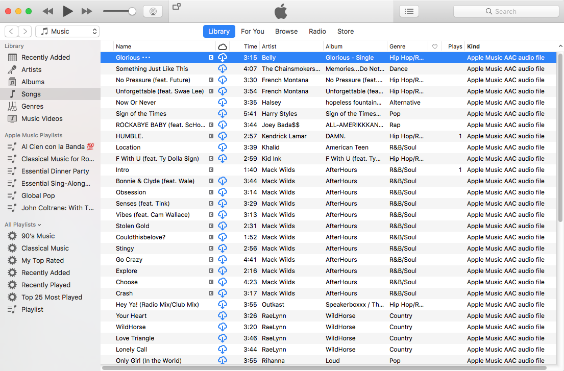 Adicionar música e lista de reprodução da Apple à biblioteca do iTunes