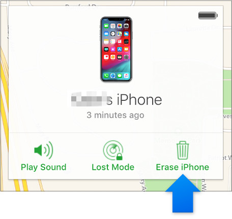 Lösche das iPhone, um es über icloud freizuschalten