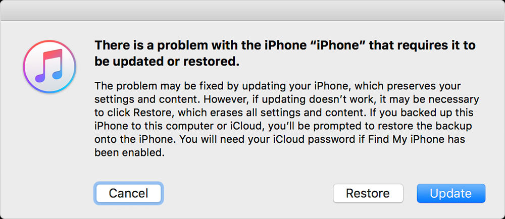 восстановить iphone, чтобы разблокировать с помощью iTunes