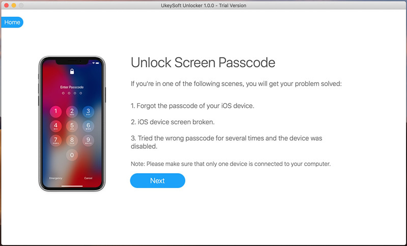 connect iPhone to PC to Unlock iPhone Passcode