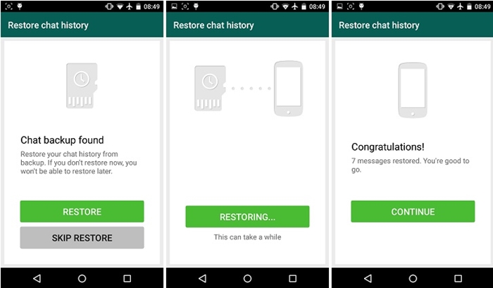recuperar los datos de WhatsApp de copia de seguridad