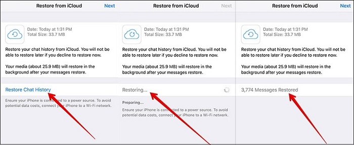 restore whatsapp from local backup