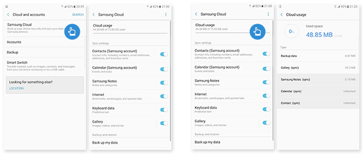 restore contacts from Samsung cloud